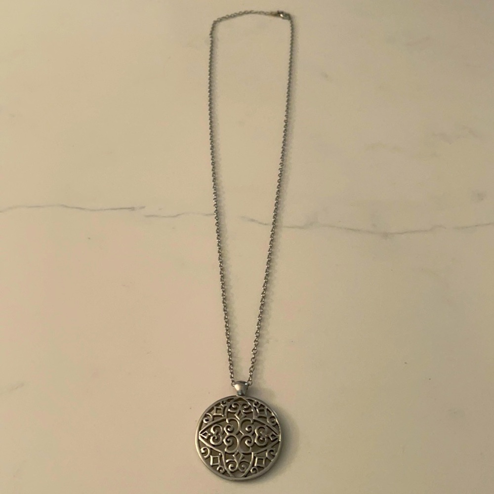Silver Medallion Necklace American EagleOutfitters